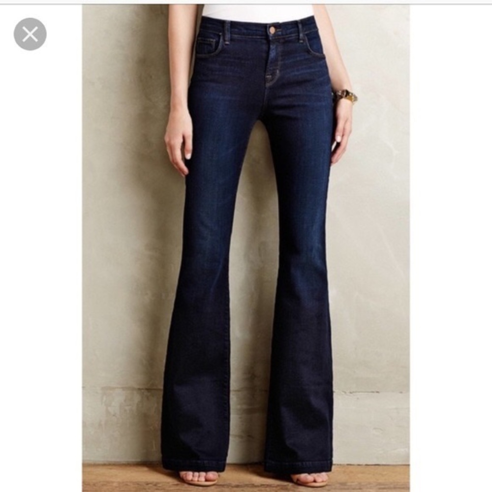 J Brand Maria Wide Leg Jeans in Dark Blue (Overlook)